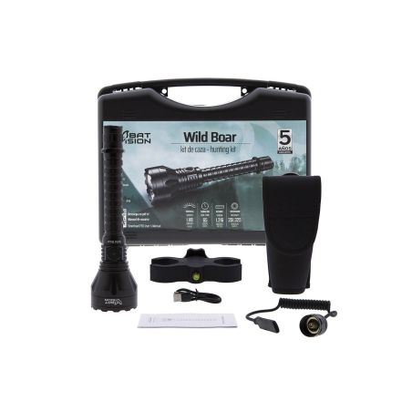 Linterna LED Bat Vision Wild Boar con kit de caza