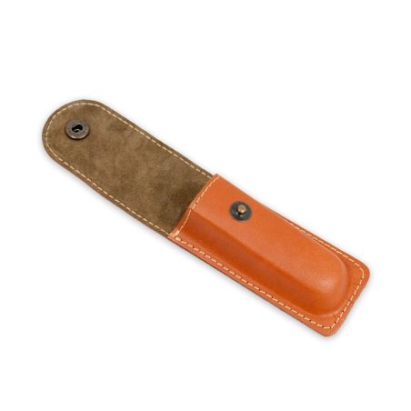 Funda para cuchillo plegable en piel negro o color marrón clarito