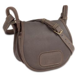 Morral de cuero marrón