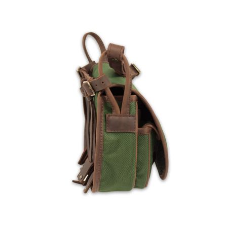 Morral con portacazas silenciosos - Tejido PVC grueso verde