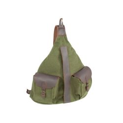 Mochila triangular de lana verde