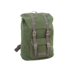 Mochila cubo 1 bolsillo, tela de algodón verde