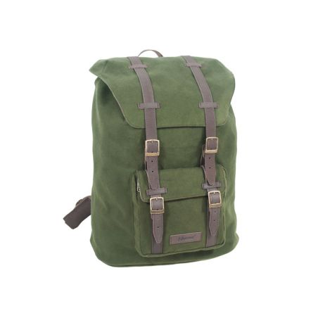 Mochila cubo 1 bolsillo, tela de algodón verde