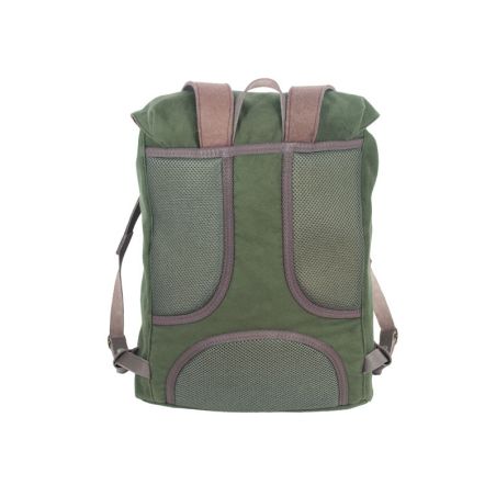 Mochila cubo 1 bolsillo, tela de algodón verde